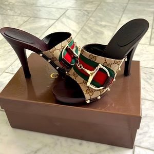 Authentic Gucci horse bit heel clogs. Like new!